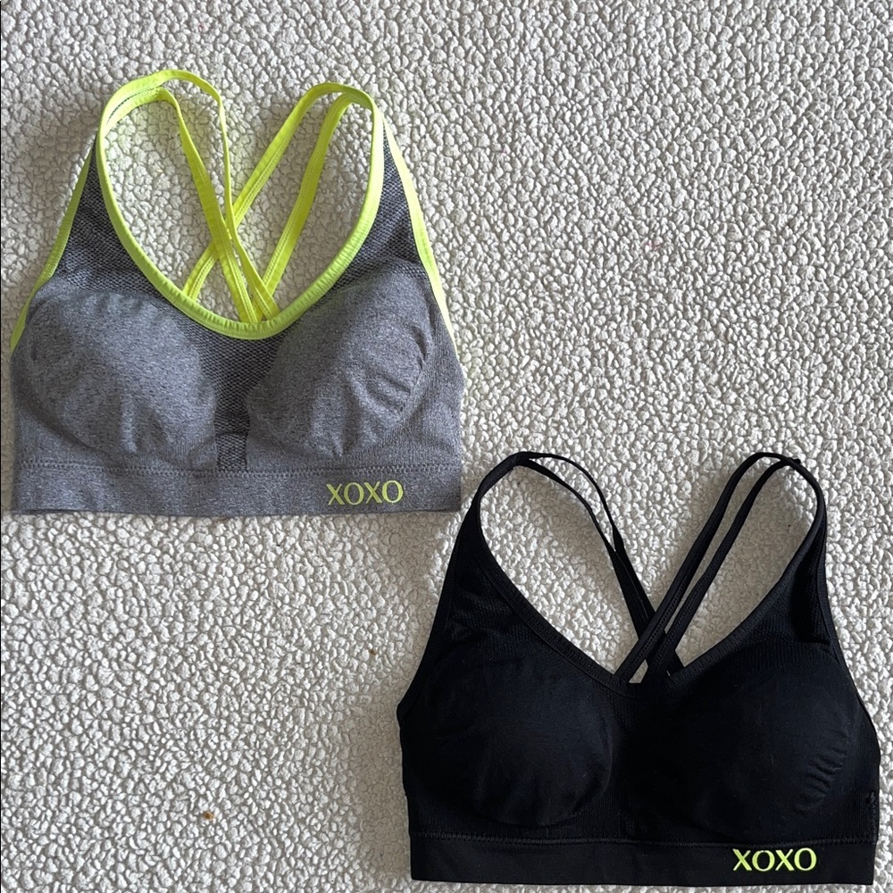 Bundled 🧘🏼‍♀️XOXO Neon Yellow Accented Sports Bras
